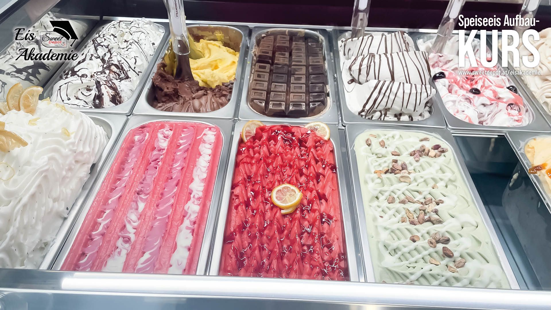 Dekorierte Eiscreme vom Eisseminar